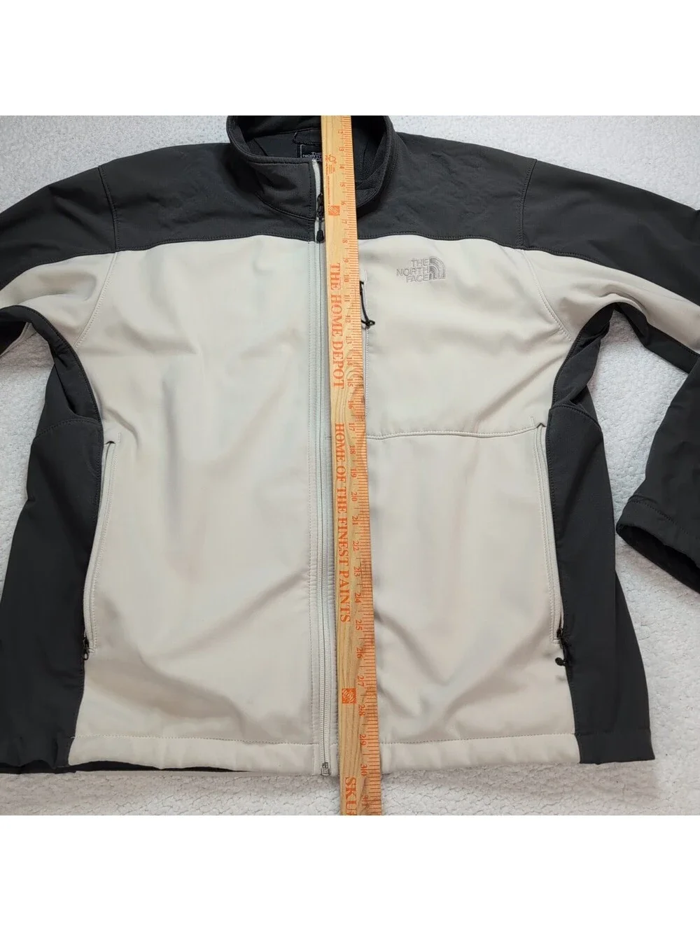 The North Face Apex Soft Shell Jacket Mens XL/TG Gray White Full Zip